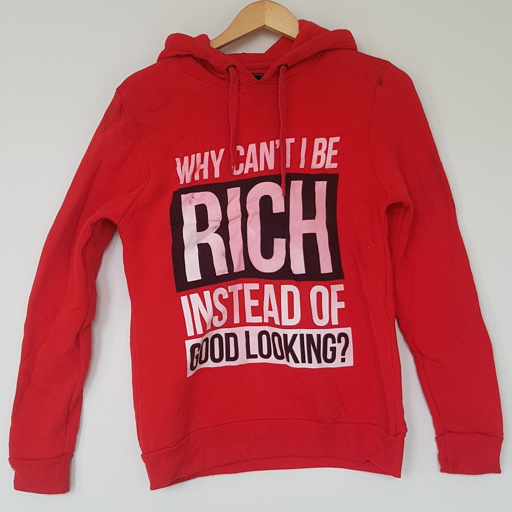 [URBAN HERITAGE] "Why can't I be rich instead of good looking?" Red Hoodie